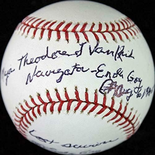 Theodore van Kirk - Navigator Enola Gay Crew assinou OML Baseball JSA I30597 - Bolalls autografados