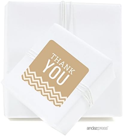 Andaz Square Gift Stret Stickers, estilo Chevron, obrigado, Kiwi Green, 40-Pack