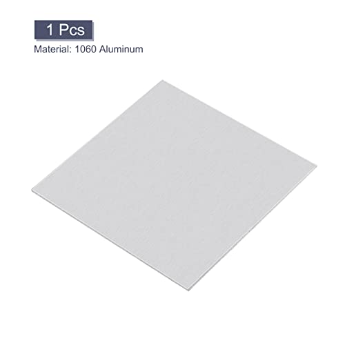 Folha de alumínio UXCELL 1060, 80mm x 80mm Placa de alumínio retângulo de 2 mm de metal plano de