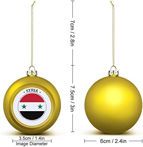 Ornamento de bola de Natal da Síria, bandeira das nações, ornamentos de bola de bandeira da Síria, lembrança
