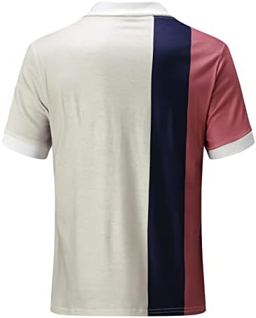 Camisa de pólo de zíper de manga curta masculina de Beuu