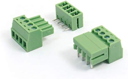 X-Dree 2pcs 3,5 mm piche 4 pinos AC 300V 8A Blocos de terminais conectores verde (2pcs 3,5 mm Pitch 4 pines AC 300