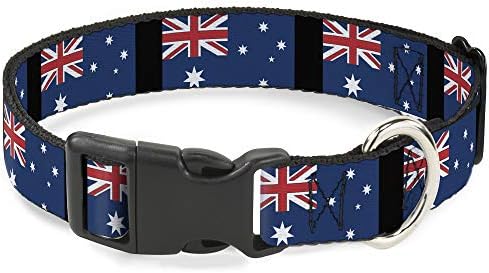 Buckle-Down Collar Breakaway Australia Flags 9 a 15 polegadas 0,5 polegadas de largura