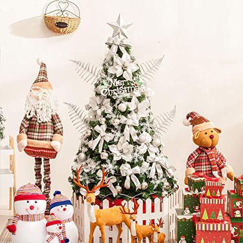 Dulplay 9,8ft decoração de árvore de Natal artificial, luzes LED Spruce Stand de metal articulado