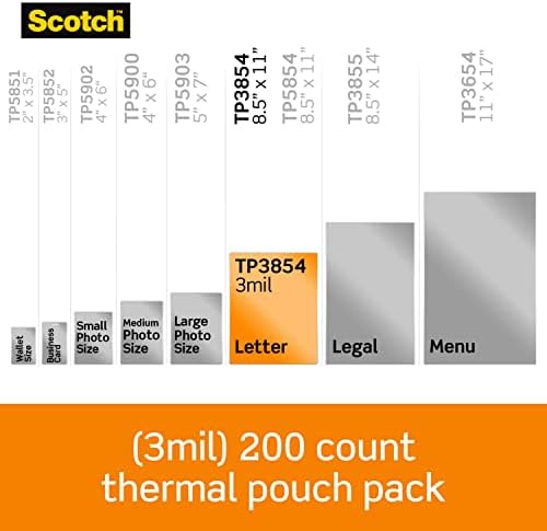 Bolsas de laminação térmica escocesa, pacote de 200, 8,9 x 11,4 polegadas, folhas de tamanho de letra, bolsas de