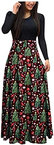 Maxi Long Dress for Women Vestidos Christmas Slave Longa O pescoço dos anos 50 Festa noturna Prom Vestidos