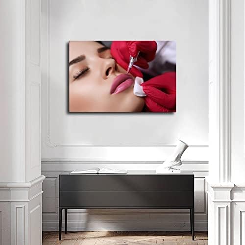 Poster de pele de beleza lábios e sobrancelhas Poster de maquiagem permanente e impressão de arte de parede