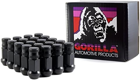 Gorilla Automotive 45128bc-20 preto 12 mm x 1,25 tamanho de rosca acabamento de aço forjado acabamento de