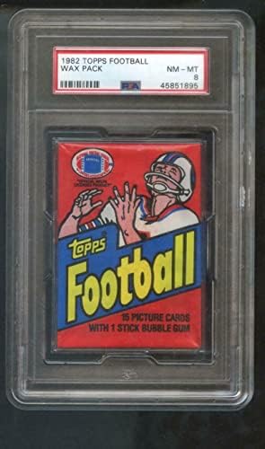 Sports Memorabilia 1982 Topps Football Pack PSA 8 Cartão de cera fechado PSA 8 Ronnie Lott Rookie - Pacotes de