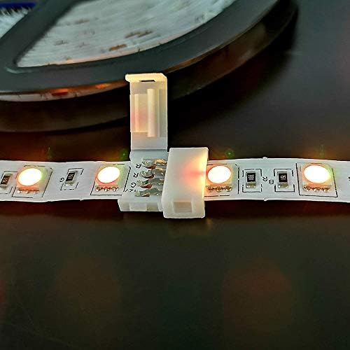 Kit de conectores de faixa de luz LED, 10mm 4 pinos 5050 RGB LED Faixa de tira, inclui conectores