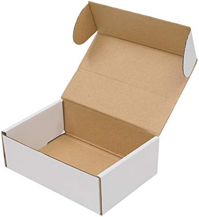 Wicci 50 caixas de papel onduladas 6x4x2 , para remessa, embalagem e movimento, branco do lado de fora