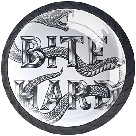 Kaido Bite Hard Snake Icon Pattern Superlas 4 peças Botão redondo de armário com parafusos adequados
