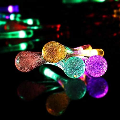 Luzes de gota de água corda 9,84ft-20 LEDs Bateria LED LED Multi Color Fairy Lights impermeáveis ​​Luzes de água