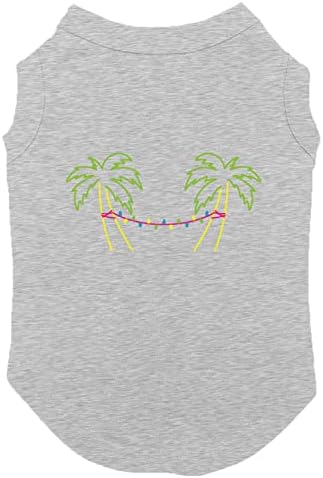 Palmeiras com luzes - camisa de cachorro do paraíso tropical