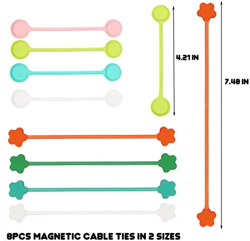 8pcs Silicone Magnetic Cabine, suportes de cordão magnético reutilizável, dois tamanhos Torchas
