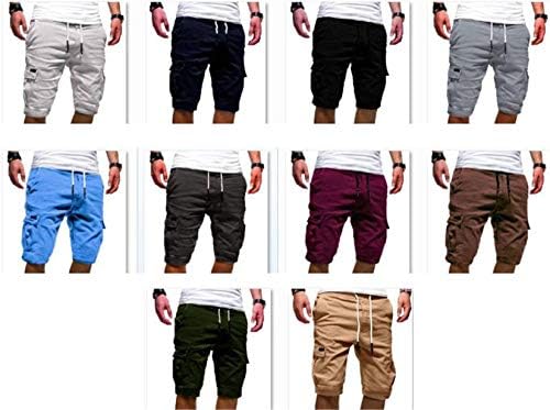 ANDONGNYWELL MEN FLUSTRING Multiple Pocket Sports Shorts Rápida seca rápida com bolsos para treinamento de
