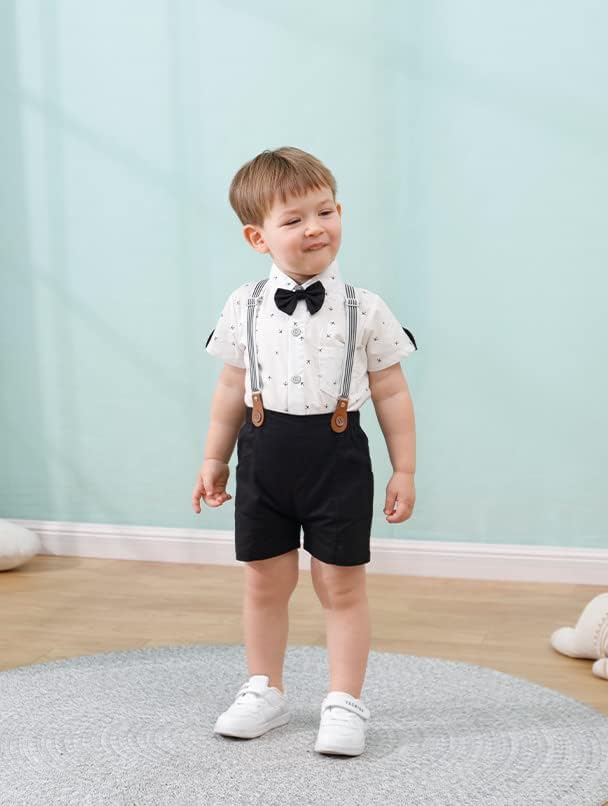 Soloyee Baby menino roupas ternos de vestido da criança lajão de manga curta longa roupas infantis de roupas