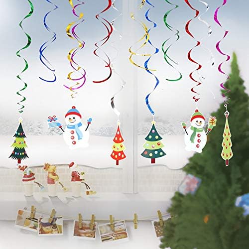 58086F Decorações de redemoinho de Natal 12pcs Festa de teto pendurado na festa do quintal de redemoinho