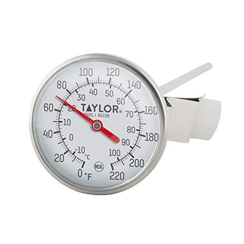 Taylor 8215N Termômetro de discagem de bolso bi-therm de 8 polegadas, mostrador de 1,75 polegadas, 0 a