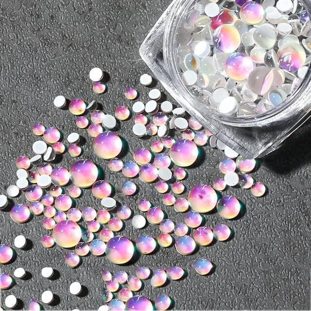 Magic Color Mermaid Round Glas Crystal Bead Usado para Microbeads 3D Back Decoration Acessorie,