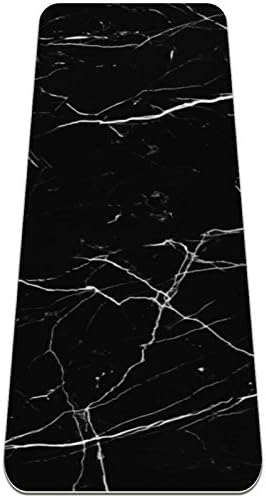 Lilibeely Yoga Mat - Impressão de mármore preto Eco Friendly Friendly não deslizamento e tapete de