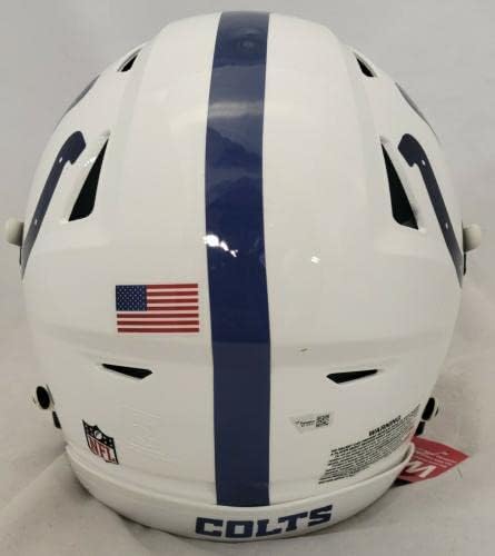 Peyton Manning HOF 21 assinado Colts Speedflex Authentic Helmet Fanatics COA - Capacetes NFL autografados