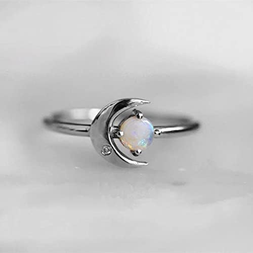 Ringos de casamento de Yistu para mulheres anel de lua de pulseira criativa anel de diamante Diamante