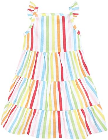 Vestidos de algodão para meninas de bebê Hudson Baby, faixa arco-íris, 3-6 meses