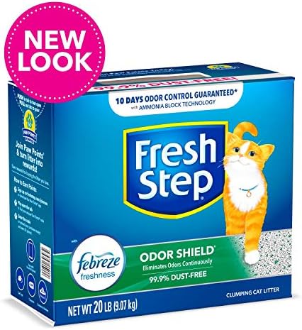 Fresh Step Odor Shield Swield Switent Litter com o poder de Febreze, ninhada de gato aglomerados,
