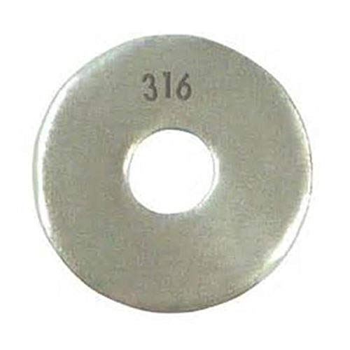 Pequenas peças 316 arruela plana de aço inoxidável, acabamento simples, tamanho de orifício de 1/2 , 17/32 id,