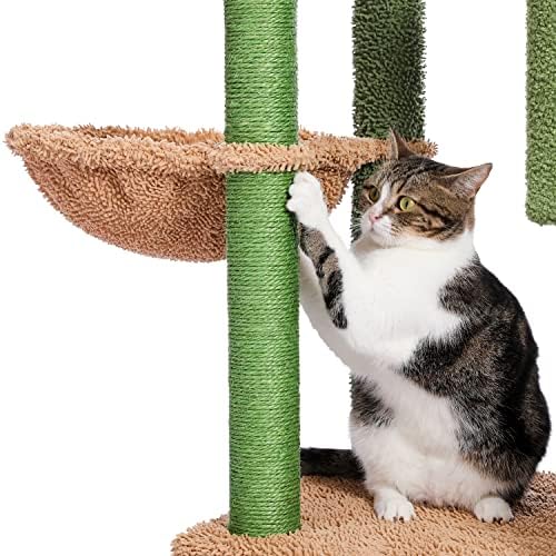 Homtoozhii corda sisal cactus gato escalada árvore de gato torre de gato de gato de gato grande grande