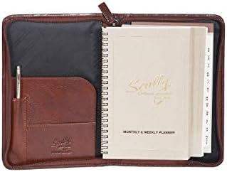 Scully Italian Leather Zip Weekly Planner, Black - 24