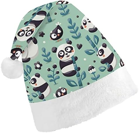 Brinque de panda com chapéu de natal de bambu chapéu de santa para adultos unissex Comfort Classic