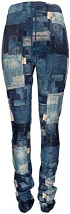 Calça de treino feminino miashui impressão calça calça calça jeans casuais calças de bolso longas calças femininas