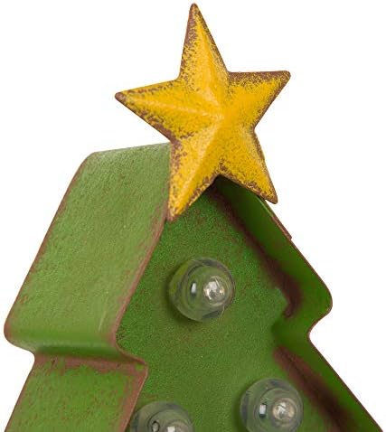 Glitzhome 7,48 ”H Holdador de estoque de Natal Marquee LED LED LIGADO TRIA DE NATACO DA Árvore