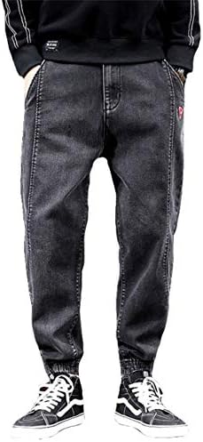 Andongnywell Men jeans básicos casuais elásticos magros Slim Fit Troushers Troushers