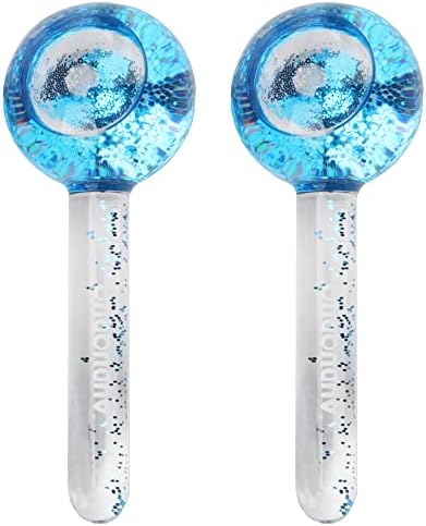 Globos de gelo Auduoduo® para Facial 2 Pcs transparentes azuis brilhantes globos de refrigeração