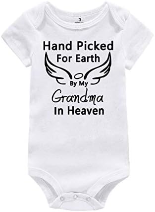 Vestuário de traje de bebê winzik bebê escolhido para a terra pelo meu avô avó no céu garoto garoto macacão camisa de macacão
