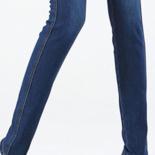 Botões de cintura alta feminina jeans skinny juniores controle de barriga slim fit jeants jeans