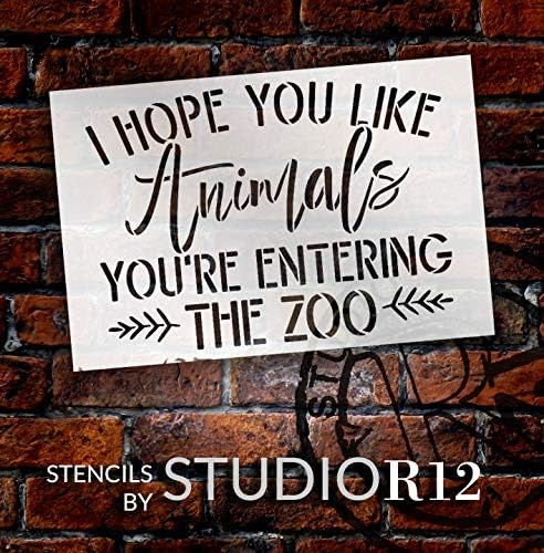 Você está entrando no estêncil do zoológico por Studior12 | Funny Pet & Animal Lover Word Art | Craft & Paint DIY