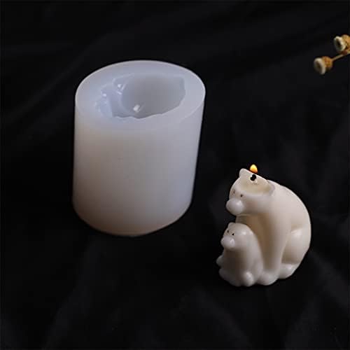RUZIDA POLAR URSO Mãe e filho formam 3D Candle Silicone Mold aromaterapia Candle Silicone Soop Mold