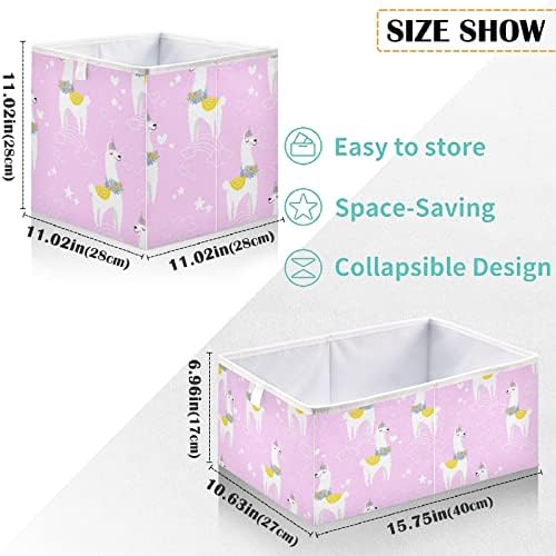 VISESUNNY CORMET CERMET Cestas de armazenamento de padrões de padrões rosa para organizar caixas de cubos