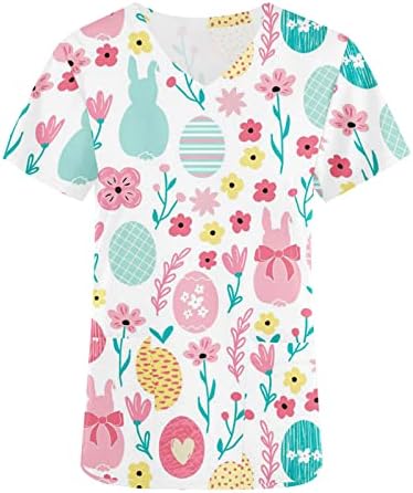 Mulheres V Nech Floral Graphic Office Scrub Happy Prese