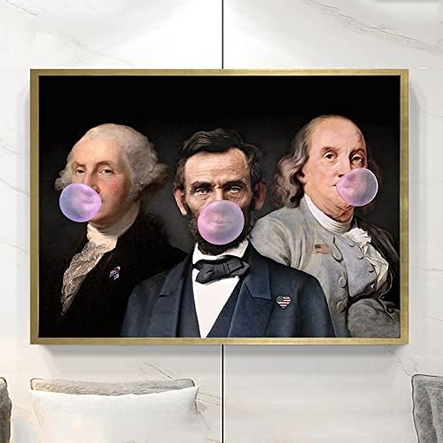 Cartazes engraçados Arte de retrato alterada, George Washington, Lincoln, Ben Franklin, Cartazes de impressão