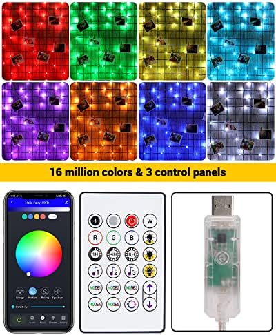 Flacchi 33 pés Luzes de fada Alteração de cor Bluetooth App Smart App Controle remoto Luzes de cordas para quarto Natal