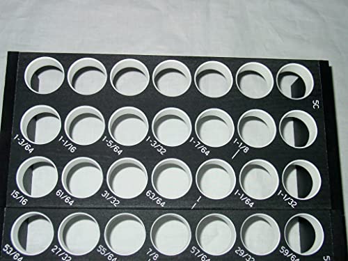 5c x 64ths rotulados para todos os tamanhos rack de coleta para 1-1/8