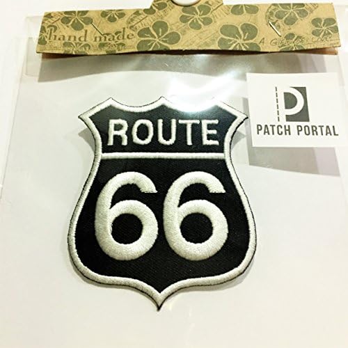 Patch Portal Rota 66 Sign Sign 3 polegadas Rodoviário Motocicleta emblema dos EUA Rua vintage Bordado de rua