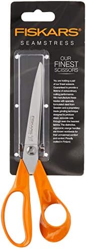 Fiskars 01-005437 Heritage Seamstress Scissors, 8 polegadas, laranja, branco
