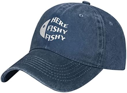 Qvxhkp chapéu de pesca engraçado aqui peixe peixe peculha boné para homens chapéus de beisebol
