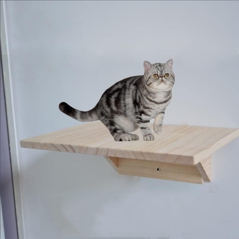 Walnuta Cat Tree Cat Frame Stratch Placa de gato de madeira Plataforma de jumping Diy Pet Furniture Kitten Springboard Montado com parede de gato brinquedo
